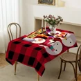 thumbnail image 4 of Christmas Snowman Santa Claus Tablecloth Winter Wedding Party Decor Xmas Tree Snow Rectangle Table Covers Christmas Decorations, 4 of 6