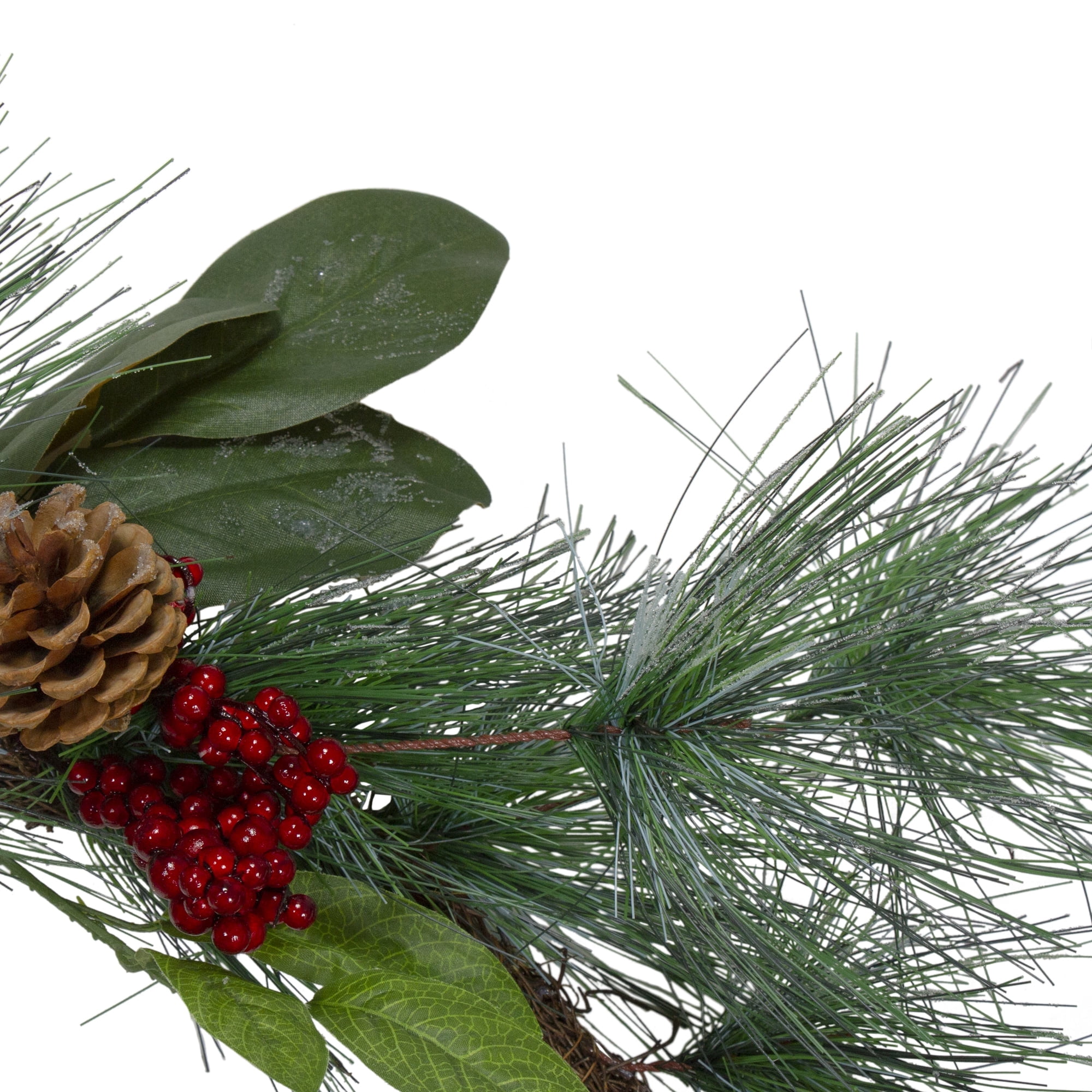 6' Leaves Berry and Pine Needle Artificial Christmas Garland - Unlit