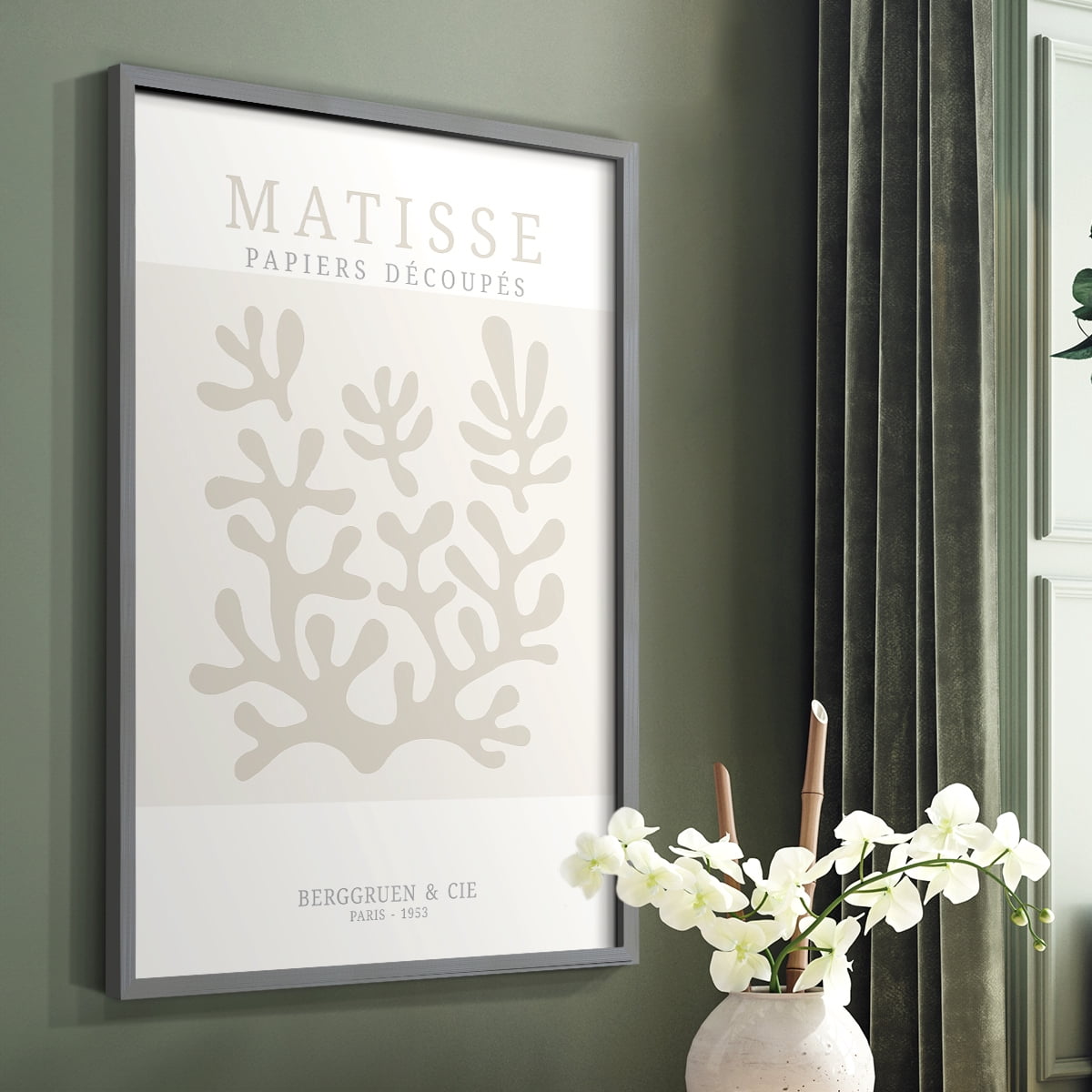 Matisse CDXXVIII in Gray Solid Wood Framed Print No Nail Hanging