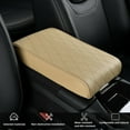 thumbnail image 2 of ST SoleMe.Tc Beige Leather Center Console Pad Car Armrest Cushion - Car Arm Rest Covering Vehicle Memory Foam Armrest Box Cover for Car Suv Truck, Water Ripple Style, (L), 2 of 7