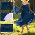 thumbnail image 4 of Yertdoel Off The Shoulder Dresses for Women Elegant Solid Long Sleeve Fitted Waist Chiffon Dress Party Vacation Stylish Casual Flowy Dress, 4 of 9