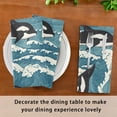 thumbnail image 7 of Cloth Napkins Set of 6 Vintage Waves and Sharks Printed Dinner Napkins Soft Comfortable Reusable Table Cloth Napkins for Family Dinner Banquet Wedding Festivals Party, 20x20in Washcloth Gift, 7 of 7