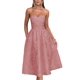 thumbnail image 1 of Vestidos de verano sin tirantes para el regreso a casa con bolsillos, corsé, línea A, midi, para fiesta de cóctel, 1 of 6