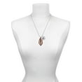 thumbnail image 3 of Delight Jewelry Acrylic Large Leaf Pearly Brown Silvertone Script Initial Disc - L - Charm Necklace, 20"+3", 3 of 4