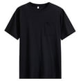 thumbnail image 5 of COSFO Solid Mens Shirts Crew Neck Short Sleeve Casual Tops with Pocket Loose Cotton Pullover Men's Classic T-Shirt, 5 of 5