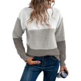 thumbnail image 6 of Yokua Women's Striped Sweater Boat Neck Colorblock Knitted Sweater Casual Long Sleeve Pullover Fashion Sweater Top, 6 of 7