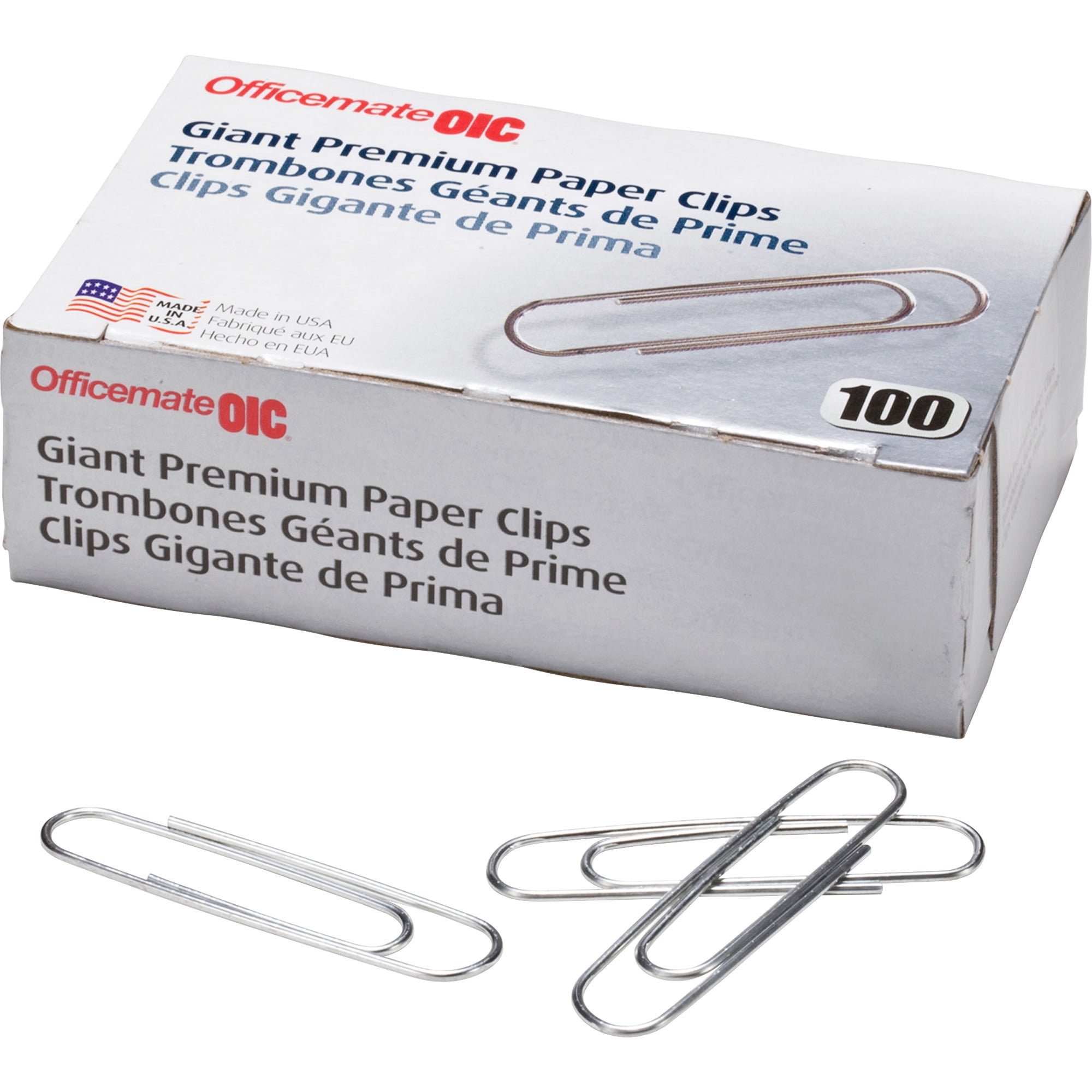 OIC Giant-size Paper Clips, 10 Boxes of 100