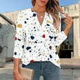 thumbnail image 5 of CYMMPU Casual Floral Printed 3/4 Length Sleeve Shirts Business Work Blouses to Wear with Leggings Dressy Tunic Tops V-Neck Elegant Blouse Summer Fall 2025 Clothes for Women White M, 5 of 6