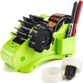 thumbnail image 1 of 35mm Green Automatic Roller Tape Dispenser with 3-inch Inner Rings and 1-inch Roller - Multi-functional Adhesive Tape Cutter for Sealing and Bundling, Includes Main Body, Replacement Rings, and, 1 of 5