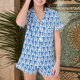thumbnail image 4 of Pj Lounge Set Ropa Dormir Mujer 2PCS Mono Manga Corta Botón Abajo, 4 of 9
