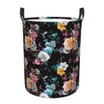 thumbnail image 2 of Uemuo Hibiscus Rose Pattern Circular Laundry Hamper Basket with handles,Collapsible laundry basket,Large capacity laundry hamper,Laundry Organizer-Small, 2 of 8