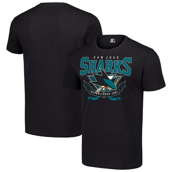 Men's Starter Black San Jose Sharks Team Logo Graphic T-Shirt