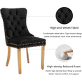 thumbnail image 5 of LegaHome Dining Chairs Set of 2, Modern Upholstered Velvet Dining Room Chairs with Nailhead Trim and Golden Stainless Steel Plating Solid Wood Legs, Tufted Button Padded Chairs Set for Kitchen, Black, 5 of 11