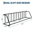 thumbnail image 2 of Heavy Duty Steel Bike Floor Rack – Powder-Coated Freestanding Stand with Weather-Resistant Finish, Tool-Free Assembly, Single or Double Side Storage – Ideal for Garage, Yard, or Events – Black or Gray, 2 of 7