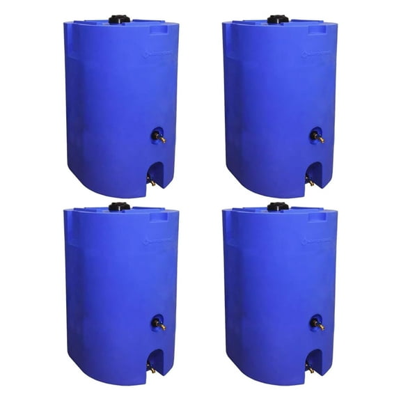 WaterPrepared 160 gal Stackable Design Utility Water Tank with Cap (4 Pack)