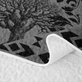 thumbnail image 5 of Homewish Nature Botanical Tree Twin Quilt Set,Aztec Geometric Rhombus Twin Coverlet Set,Gray Black,Black Reversible,2-Piece, 5 of 7