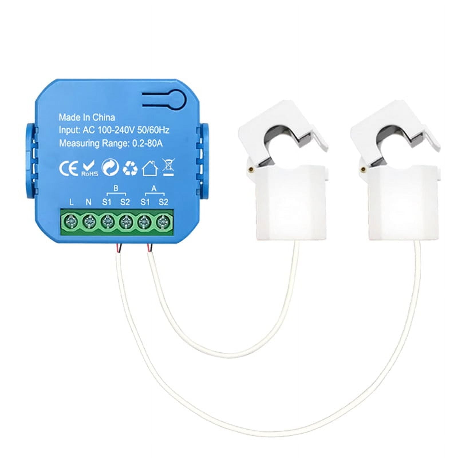 Tuya Smart 2 Way WiFi Energy Meter Bidirection 1/2 Channel with Clamp ...
