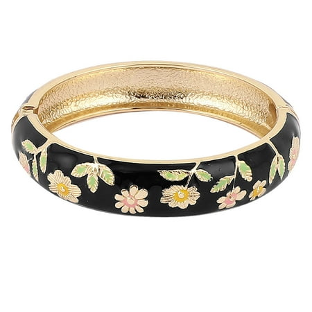 - Unique Bargains Lady Spring Loaded Wide Enamel Bangle Bracelet Jewelry Party Gift