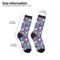 thumbnail image 2 of Rocae Skull blue leaf for Girls Boys Crew Socks,Children's Socks, Kids Socks, Toddler Socks: Daily Wear with Kids School Uniform, 2 of 5