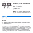 thumbnail image 2 of Front Brake Pad Set - Compatible with 2007 - 2016 GMC Acadia 2008 2009 2010 2011 2012 2013 2014 2015, 2 of 2