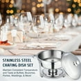thumbnail image 3 of 5 Quart 2 Pack Chafing Dish Set Stainless Steel Buffet Chafers for Parties More, 3 of 10