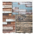 thumbnail image 3 of Ambesonne Rustic Shower Curtain, Old Wooden Farm Theme, 69"Wx70"L, Brown and Blue, 3 of 5