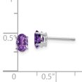 thumbnail image 3 of Primal Gold 14 Karat White Gold 6x4mm Oval Amethyst Earrings, 3 of 5