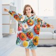 thumbnail image 5 of FORMRS Wearable Blanket Hoodie with Sleeves for Kids Cozy Flannel Sweatshirt, Watercolor Tomatoes, 5 of 7