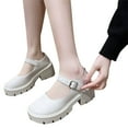 thumbnail image 2 of GEZHEN Women's Mary Jane Shoes Thick Sole Bow Pearl Decoration Gothic Sweet Looking Platform Leather Decoration Non Slip Low Top Platform Shoes, 2 of 8