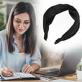 thumbnail image 2 of Unique Bargains 1 Pc Fashion Cross Wide Headbands for Women Black, 2 of 6