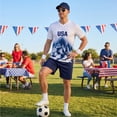 thumbnail image 6 of USA 2026 Soccer Cup V-Neck Jersey for Men, Short Sleeve Football Kit Shirt with Red White Blue Gradient & "USA" Print, Breathable Athletic Uniform Top, Lightweight Fan Gear, 1 PC White XXXXXL, 6 of 8