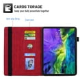 thumbnail image 3 of K-LION for iPad 10th Generation Case with Pencil Holder, Embossed Premium PU Leather Folio Case Multi-angle Stand Protective Cover with Card Slots for iPad 10th Gen 10.9 inch 2022,Red, 3 of 6