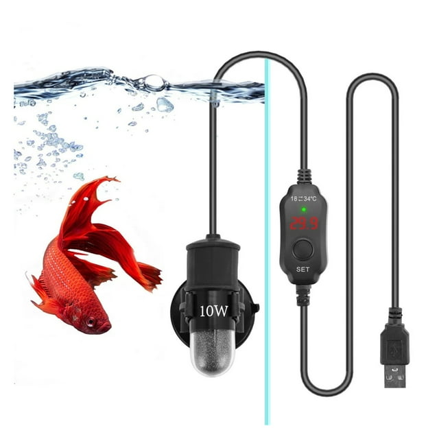 Tige de Chauffage Mini Aquarium USB Chauffe-Aquarium Submersible Thermostat Réglable
