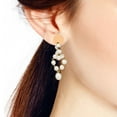 thumbnail image 2 of AeraVida Sophisticated Infinity Link of Freshwater White Pearls Brass Post Drop Earrings, 2 of 5