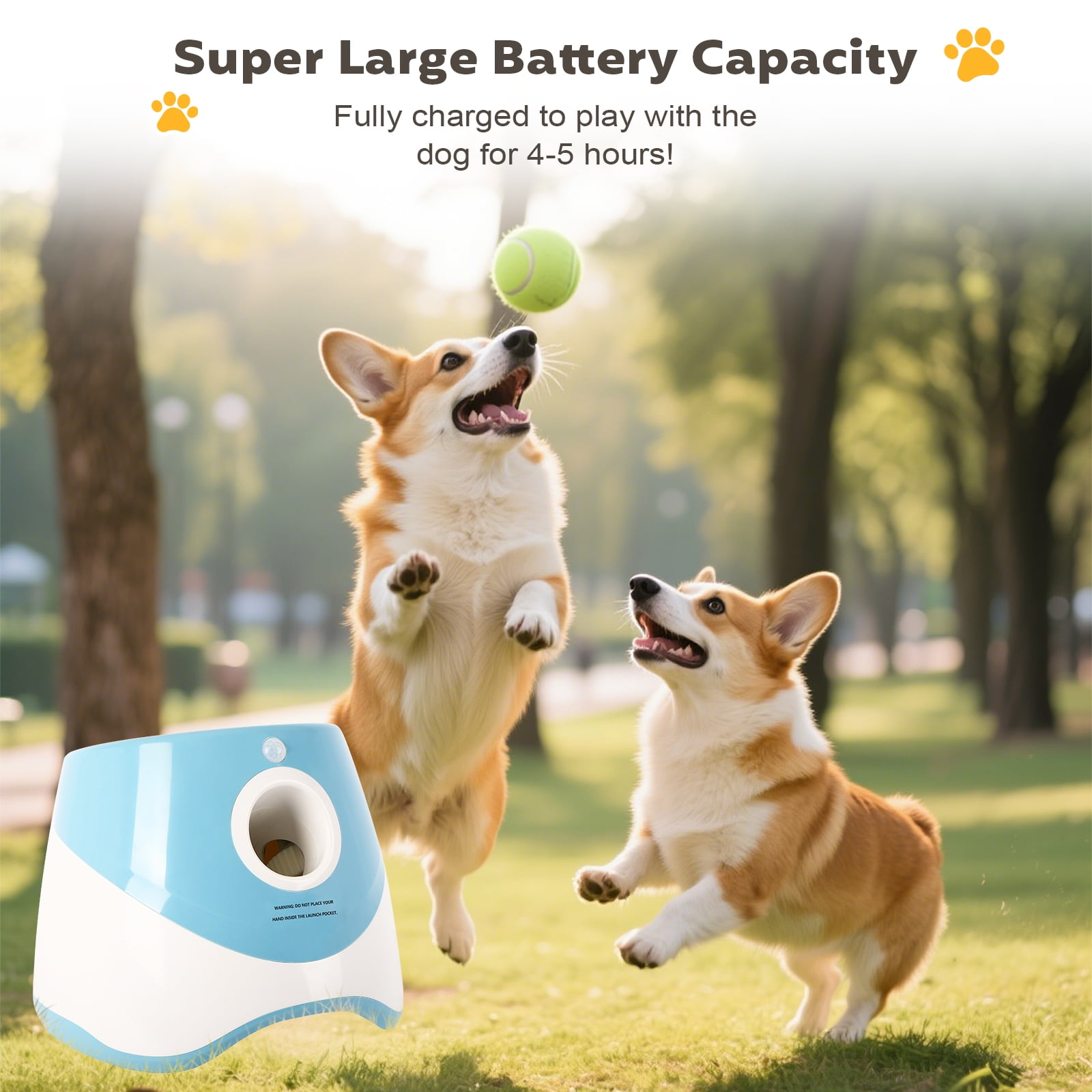 GYZJ Automatic Ball Launcher for Dogs,Interactive Dog Ball Thrower with 15x 2" Mini Tennis Balls for Small Dogs,Blue