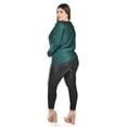 thumbnail image 3 of Blusa elegante de satín Roman Fashion/Tallas Extras, 1787 (Verde botella) esmeralda 40, 3 of 6