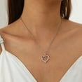 thumbnail image 6 of Ydou Rose Heart Initial Necklace for Women, 14K White Gold Plated Love Heart Letters with Rose Flower Pendant Necklace for Women, 6 of 9