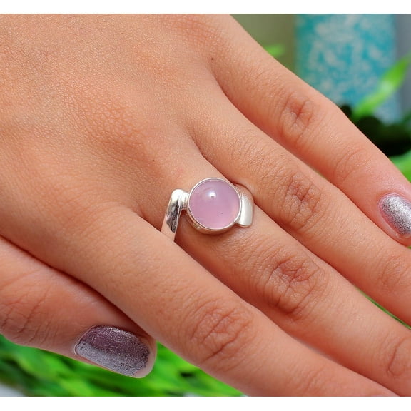 Rose Quartz Ring 925 Sterling Silver Ring Rose Quartz Gemstone Handmade ring Beautiful Ring