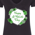 thumbnail image 4 of Inktastic Happy St. Patrick's Day Clovers Women's V-Neck T-Shirt, 4 of 5