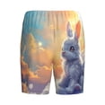 thumbnail image 2 of Lsque Sunshine Colorful Cloud Rabbit Mens Sleep Pajama Shorts,Short Pajama Pants, Cotton Ultra-Soft Knit-Large, 2 of 9
