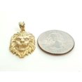 thumbnail image 4 of 14k yellow solid Gold lion Leo head face Pendant charm fine gift jewelry 2.8g, 4 of 12