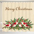 thumbnail image 1 of Merry Christmas Shower Curtain with Holly Festive Decor, 1 of 5
