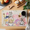 thumbnail image 2 of Bunny Easter Placemats Set of 4, Eggs Spring Floral Grey Plaid Farmhouse Placemats for Dining Table, Place Mats for Kitchen Tabletop, Waterproof Wipeable Dining Table Mats Set, 2 of 9
