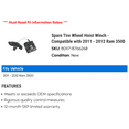 thumbnail image 2 of Spare Tire Wheel Hoist Winch - Compatible with 2011 - 2012 Ram 3500, 2 of 2
