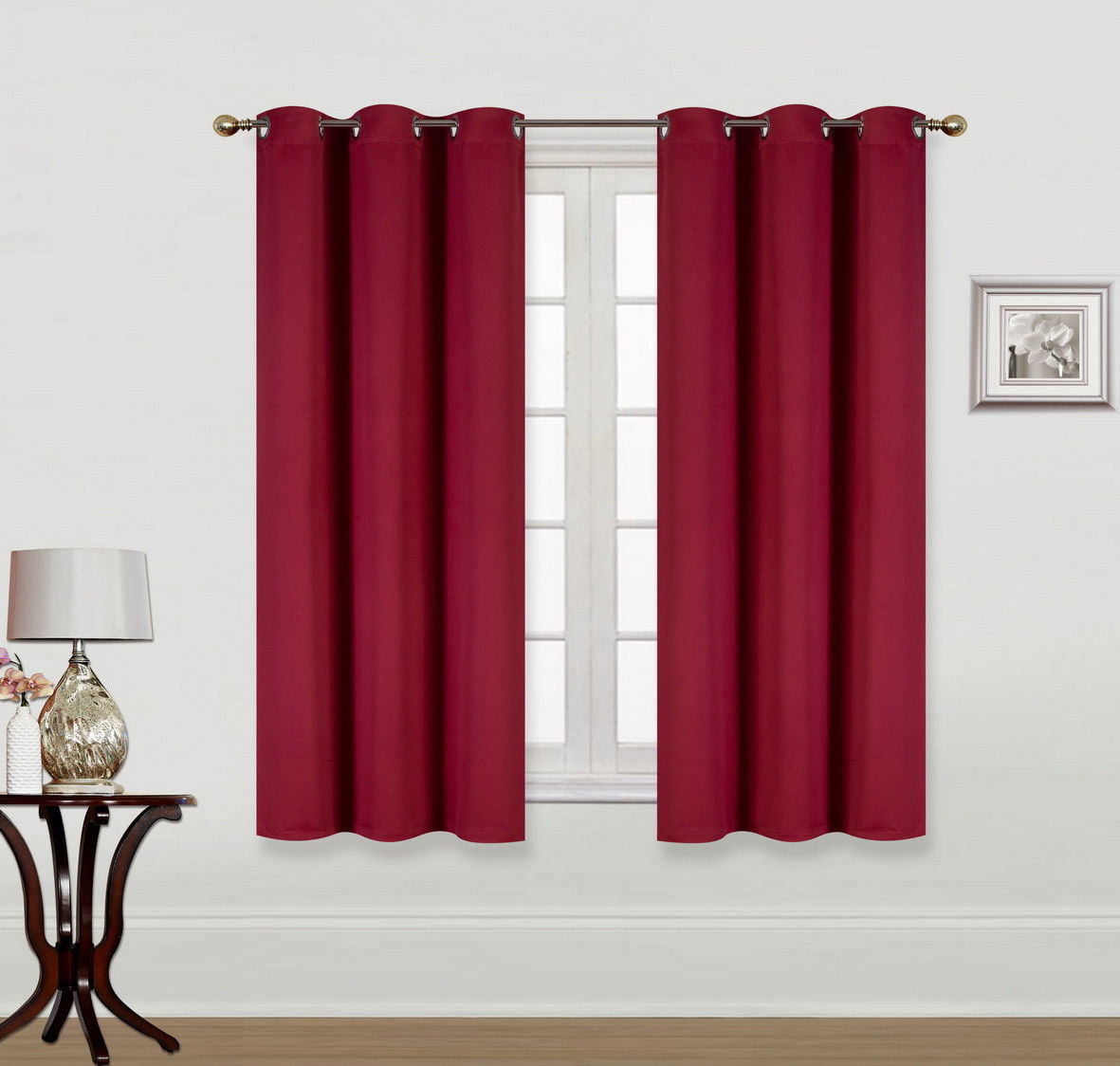 52x63-2panels, Burgundy DREAM ART Anti-Microbial Super Soft Thermal Insulated Curtain/Drape for Nursery,Children Kids Bedroom Eyelet Blackout Curtains for Livingroom Energy Saving Noise Reducting