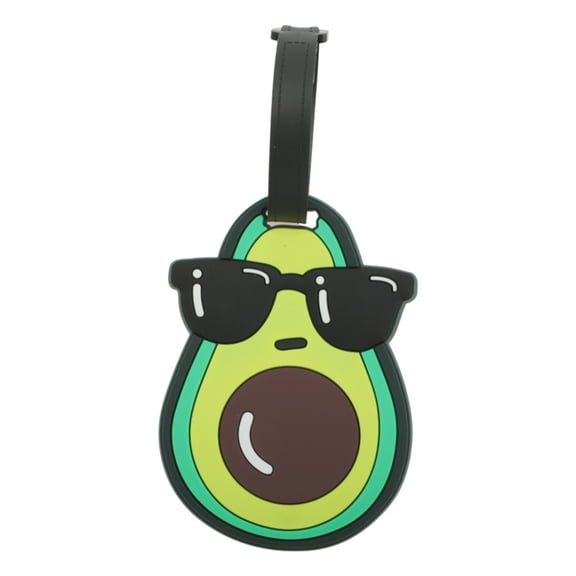 Unique Bargains 1 Pc Eyes Avocado Luggage Tag for Travelling Green Soft Rubber