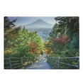 thumbnail image 1 of Nature Cutting Board, Stairway to Mt. Hill Hillyoshida Japan Tourist Attractions Landmark Scene Picture, Decorative Tempered Glass Cutting and Serving Board, Large Size, Green Grey, by Ambesonne, 1 of 1