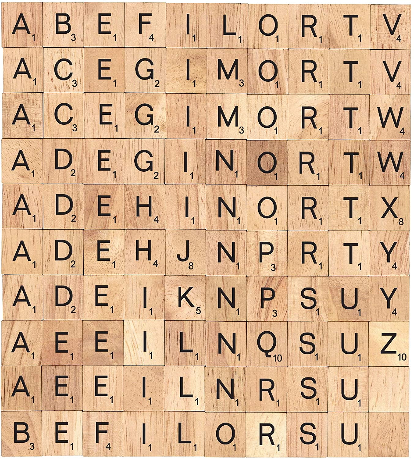 Scrabble Tiles Full Size 100 Set Letters for Art & Crafts Scrapbook Game 
