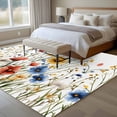 thumbnail image 4 of Spring Flowers Large Area Rugs 8x10 ft Blue Red Yellow Floral Plant Washable Rug Non Slip Indoor Carpet Absorbent Floor Mat for Living Room Bedroom Dining Room, 4 of 9