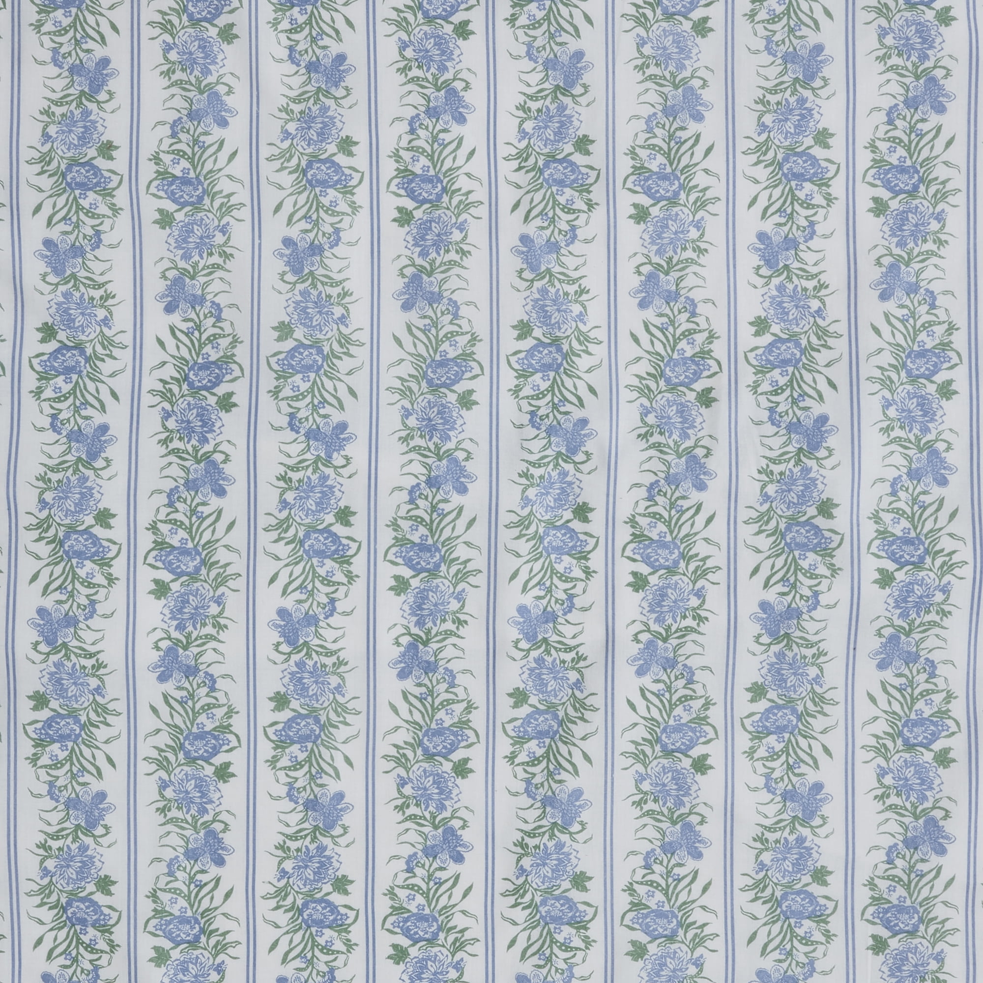 VHC Brands Jolie, Farmhouse Bed Skirt Dust Ruffle, Floral, King, Blue & Green, 78x80x16